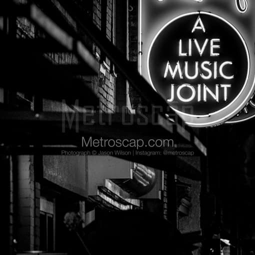 Nashville Black and White Photography of A Live Music Joint in Nashville Tennessee A Live Music Joint in Nashville Tennessee -- Nashville Black and White Photography