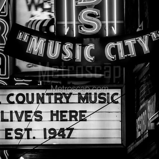 Nashville Music City -- Nashville Black and White Photography