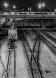 Vertical Railroad Tracks Run Under Broadway in Downtown Nashville Photography