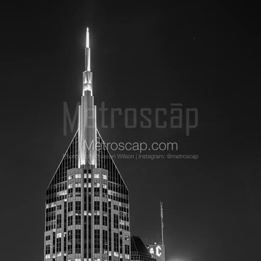 Nashville Black and White Photographs of A Side View of the Bellsouth Building from Shelby Ave A Side View of the Bellsouth Building from Shelby Ave -- Nashville Black and White Photographs