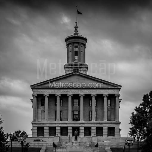 The Tennessee State Capitol Building -- Nashville Black and White Photography