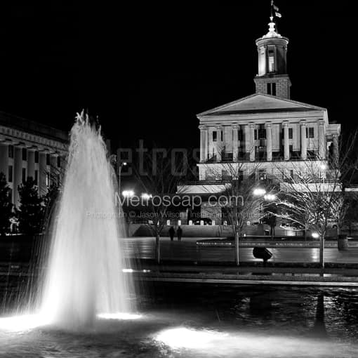Nashville Black and White Photography of The Tennessee State Capitol and Victory Park The Tennessee State Capitol and Victory Park -- Nashville Black and White Photography