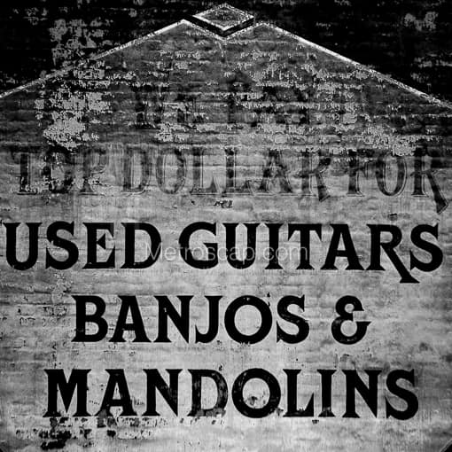 Nashville Black and White Photographs of Top Dollar For Used Guitars Banjos and Mandolins Top Dollar For Used Guitars Banjos and Mandolins -- Nashville Black and White Photographs