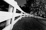 Horizontal White Picket Fencing in New Albany Ohio black and white Photos