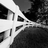 Square White Picket Fencing in New Albany Ohio black and white Photos
