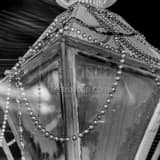Square Beads on a Lamp Post in the French Quarter black and white Photos