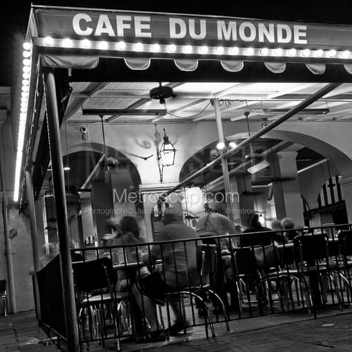 Cafe du Monde in New Orleans -- New Orleans Black and White Photos