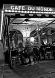 Vertical Cafe du Monde in New Orleans black and white Photos