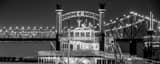 Panoramic The Creole Queen Riverboat black and white Photos