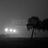 Square Early Morning Fog on Lake Ponchartrain black and white Photos