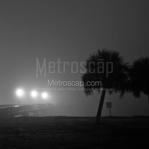 Early Morning Fog on Lake Ponchartrain -- New Orleans Black and White Photos