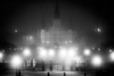 Horizontal A Foggy Jackson Square at Night black and white Photos