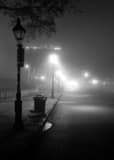 Vertical Decatur Street and Jax Brewery in Fog black and white Photos