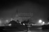 Horizontal Jackson Square Covered in Fog black and white Photos