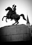 Vertical Jackson Square and St Louis Cathedral black and white Photos