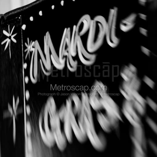 Mardi-Gras Murals on St Charles Street -- New Orleans Black and White Photos