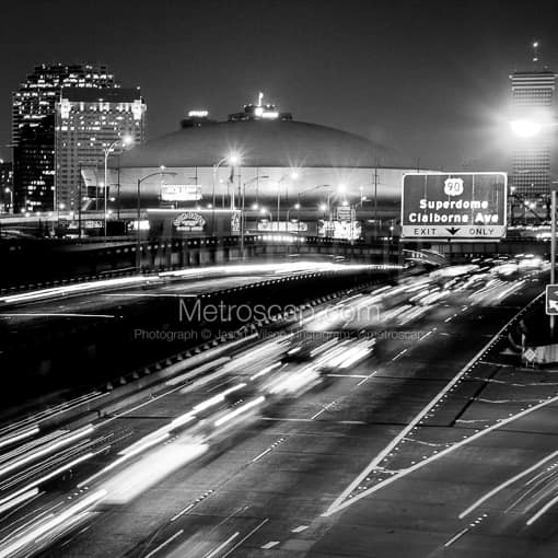 Downtown New Orleans and the Superdome -- New Orleans Black and White Photos