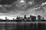 Horizontal The New Orleans Skyline and Mississippi River Barge Framed Photos