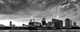 Panoramic The New Orleans Skyline and Mississippi River Barge Framed Photos