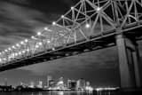 Horizontal The New Orleans Skyline and Ponchartrain Expressway Bridge black and white Photos