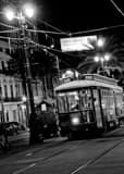 Vertical A New Orleans Trolly on Canal Street Framed Photos