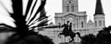 Panoramic Jackson Square at Dusk black and white Photos