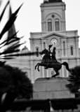 Vertical Jackson Square at Dusk black and white Photos