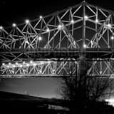 Square The Ponchartrain Expressway Bridges black and white Photos