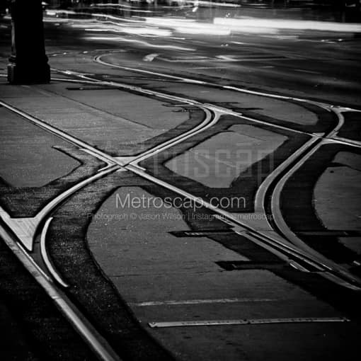 Streetcar Tracks on Canal Street -- New Orleans Black and White Photos