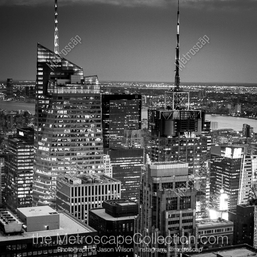 New York City Black and White Photos of The Bank of America and Conde Nast Building Spires The Bank of America and Conde Nast Building Spires -- New York City Black and White Photos