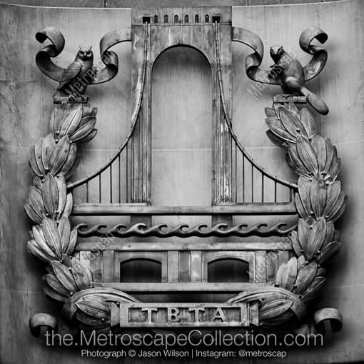 New York City Black and White Photos of The TBTA Relief on the Brooklyn Battery Tunnel The TBTA Relief on the Brooklyn Battery Tunnel -- New York City Black and White Photos