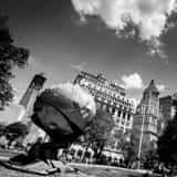 Square The Original World Trade Center Sphere Sculpture black and white Pictures
