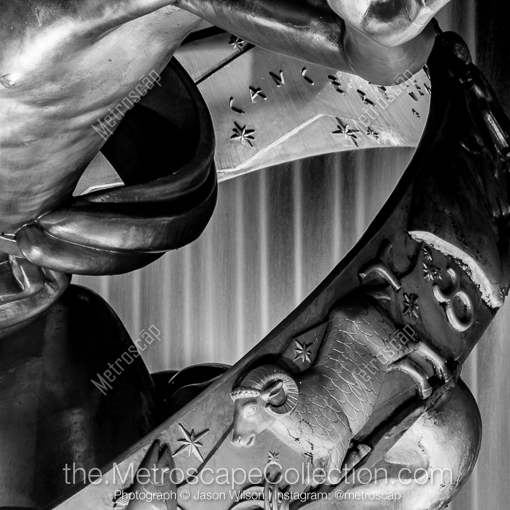 Detail in Prometheus Statue -- New York City Black and White Photography