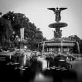 Square The Bethesda Fountain in Central Park black and white Pictures