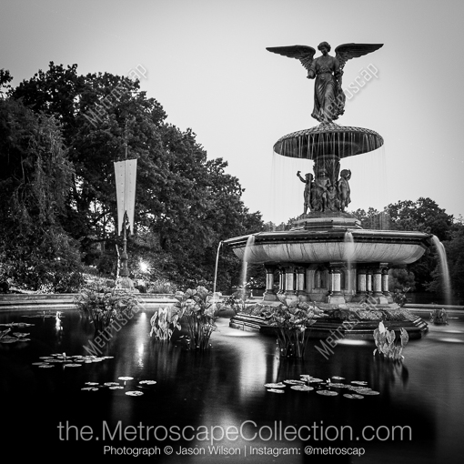 The Bethesda Fountain in Central Park -- New York City Black and White Photography