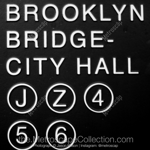 New York City Black and White Photography of Brooklyn Bridge - City Hall Subway Station Brooklyn Bridge - City Hall Subway Station -- New York City Black and White Photography