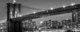 Panoramic The Brooklyn Bridge at Night from the South Framed Photos