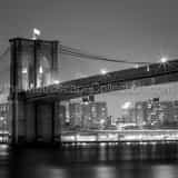 Square The Brooklyn Bridge at Night from the South Framed Photos