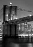 Vertical The Brooklyn Bridge at Night from the South Framed Photos