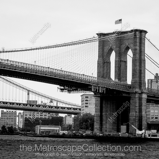 The Brooklyn Bridge in the Afternoon -- New York City Black and White Photography
