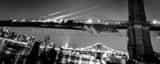 Panoramic The Brooklyn Bridge, Manhattan Bridge and Empire State Building Framed Photos