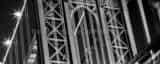 Panoramic A Close up Shot of the Manhattan Bridge black and white Pictures