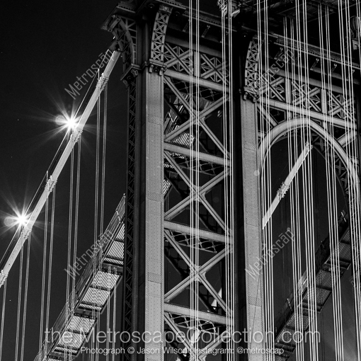 A Close up Shot of the Manhattan Bridge -- New York City Black and White Photography