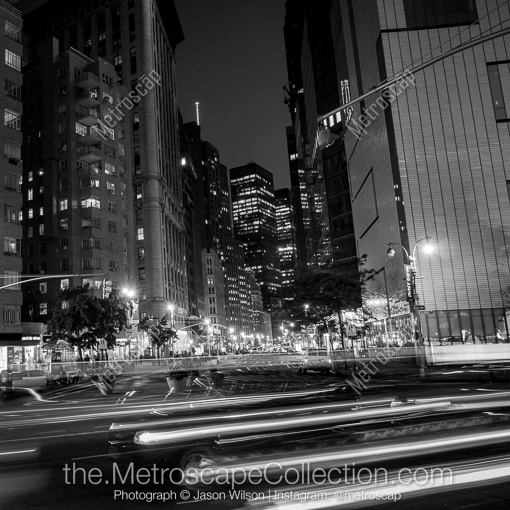 Columbus Circle and Broadway -- New York City Black and White Photography