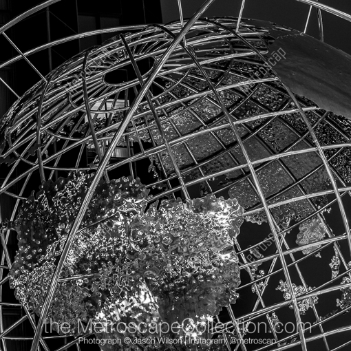 The Globe in Columbus Circle -- New York City Black and White Photography