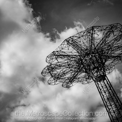 The Coney Island Parachute Ride -- New York City Black and White Photography