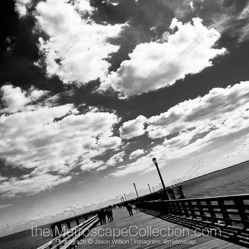 The Coney Island Boardwalk -- New York City Black and White Photography