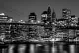 Horizontal Downtown Manhattan Skyline without Brooklyn Bridge Framed Photos