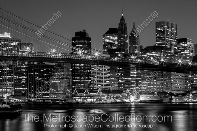 Downtown Manhattan Skyline without Brooklyn Bridge -- New York City Black and White Photos