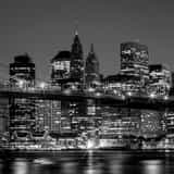 Square Downtown Manhattan Skyline without Brooklyn Bridge Framed Photos